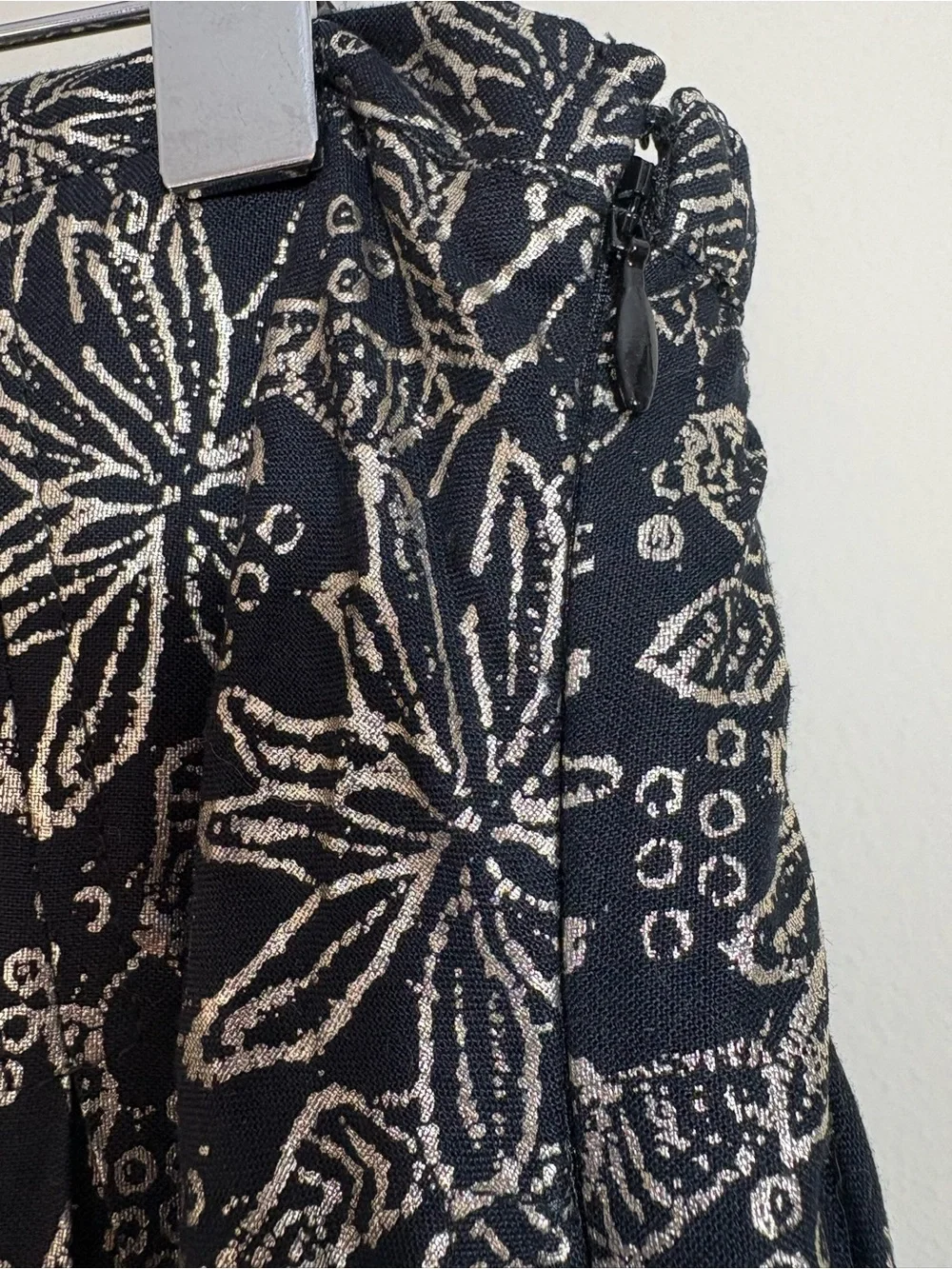Soft Surroundings Petite Large Maxi Skirt Black Gold Velvet Sequin Boho Luxe - Picture 8 of 12